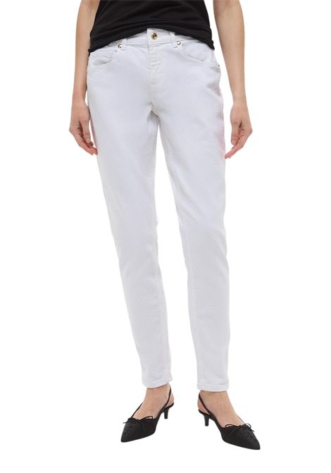 Just Cavalli White Jeans with Gold Logo Details JUST CAVALLI | Trousers | 78PAB5K0 CEWR1003